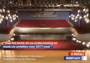 De wereldwijde zoekmachine Google houdt zijn Digitale werkplaats op maandag 12 en dinsdag 13 december in Leeuwarden in Stadsschouwburg De Harmonie
