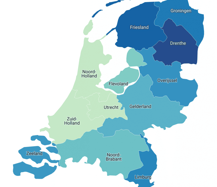 Laadpaal in het Noorden acht keer verder weg dan in de Randstad