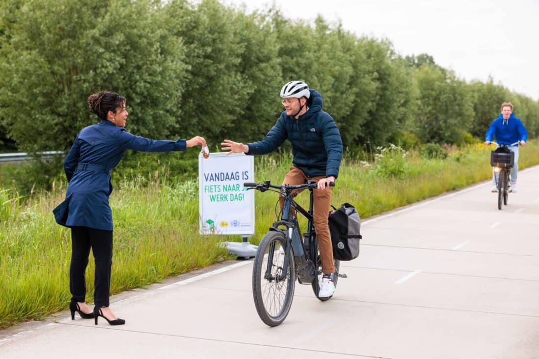 Fietsers in het zonnetje gezet tijdens 'Fiets naar je Werk Dag'