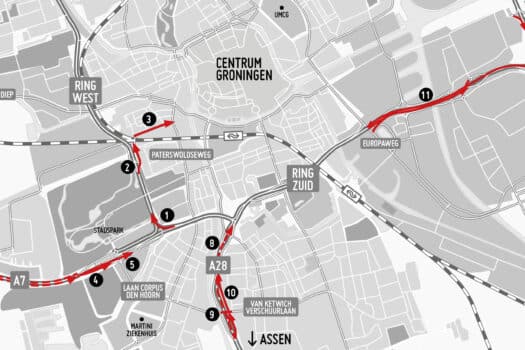 Zomer vol wegwerkzaamheden in en rond de stad Groningen